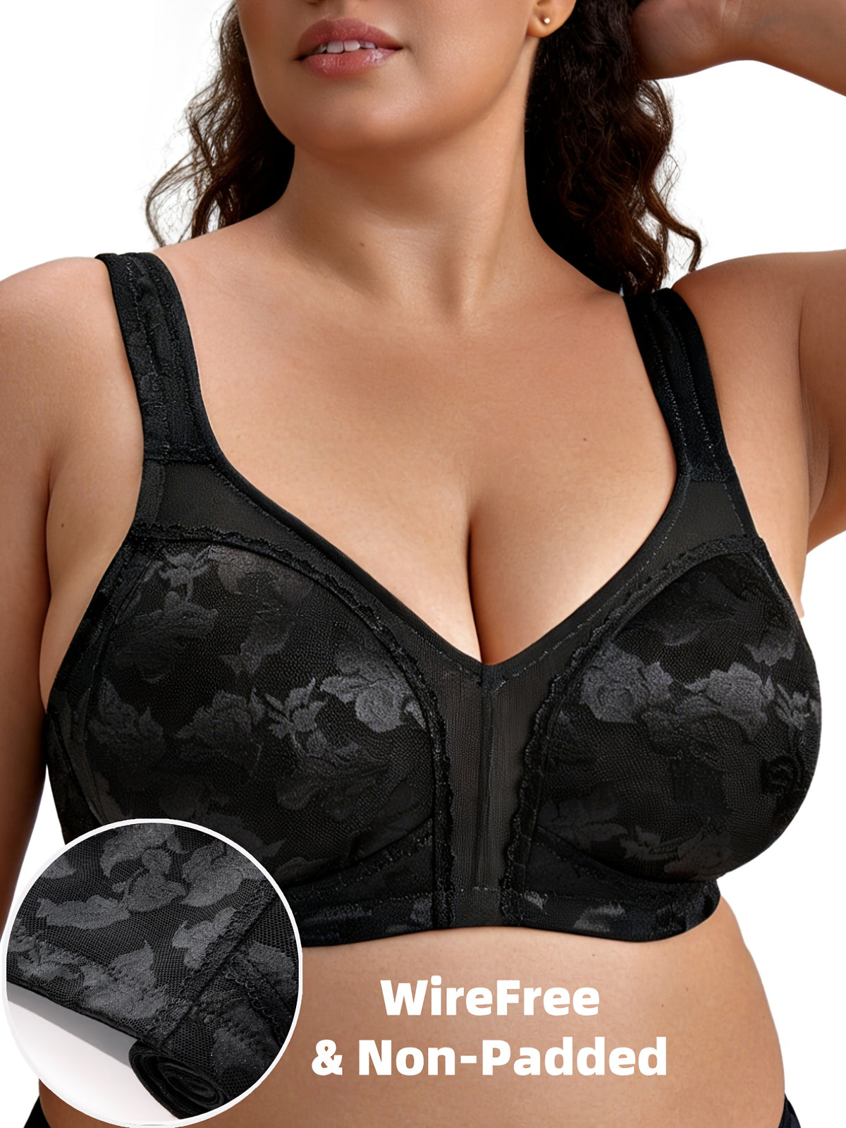 Soutien-gorge grande taille, relief
