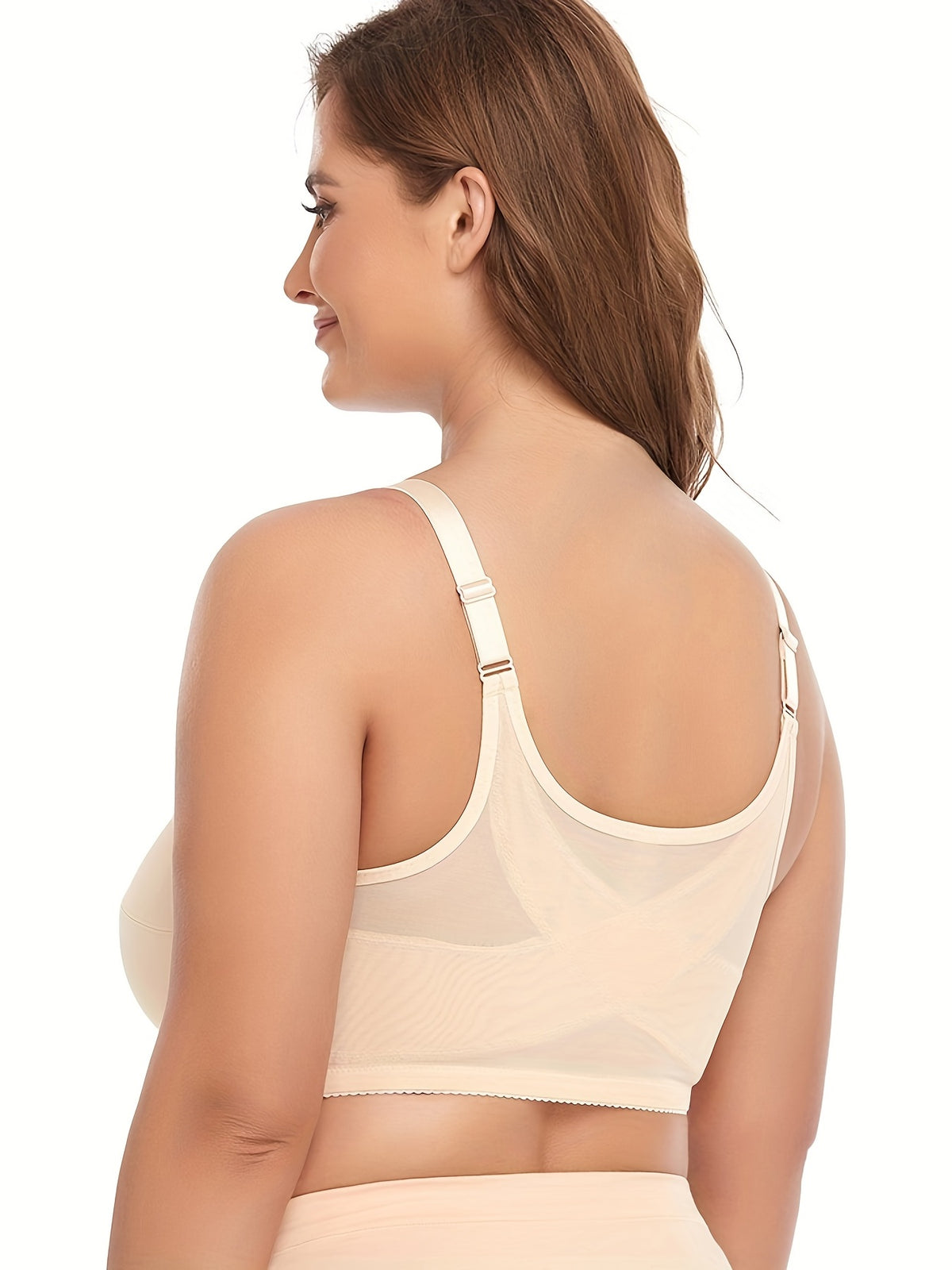 Soutien-gorge sans armature grande taille, bande longue
