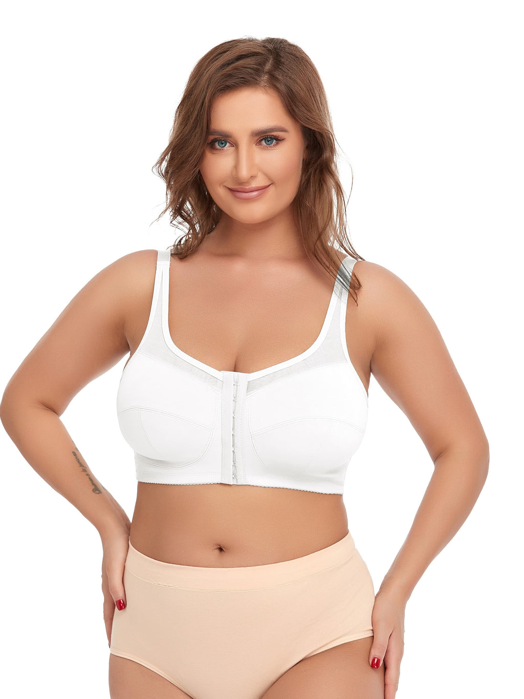 Soutien-gorge sans armature grande taille, bande longue