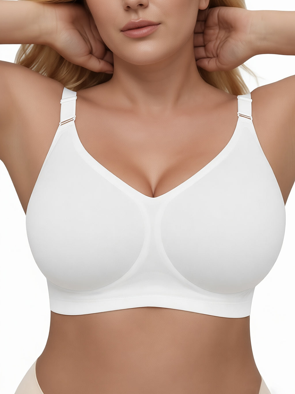 Soutien-gorge sans armature grande taille, dos échancré en U