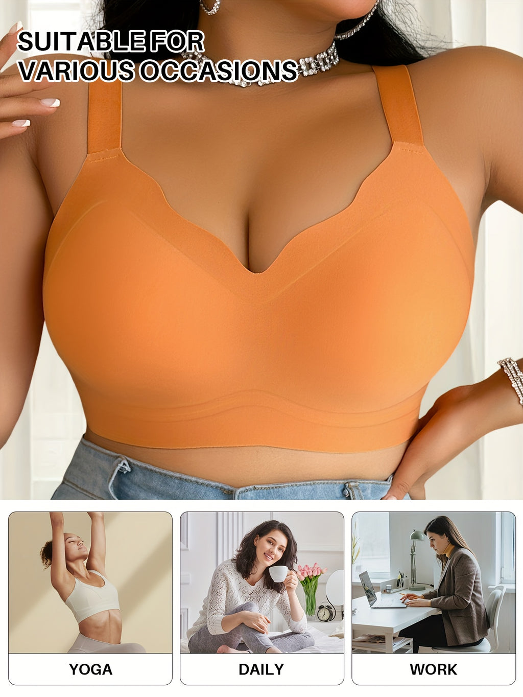 Soutien-gorge sans armatures grande taille — Moulé sans couture