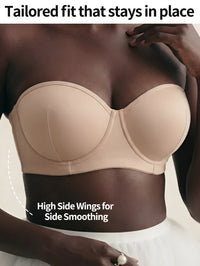 Soutien-gorge sans bretelles grande taille — Dos antidérapant nude
