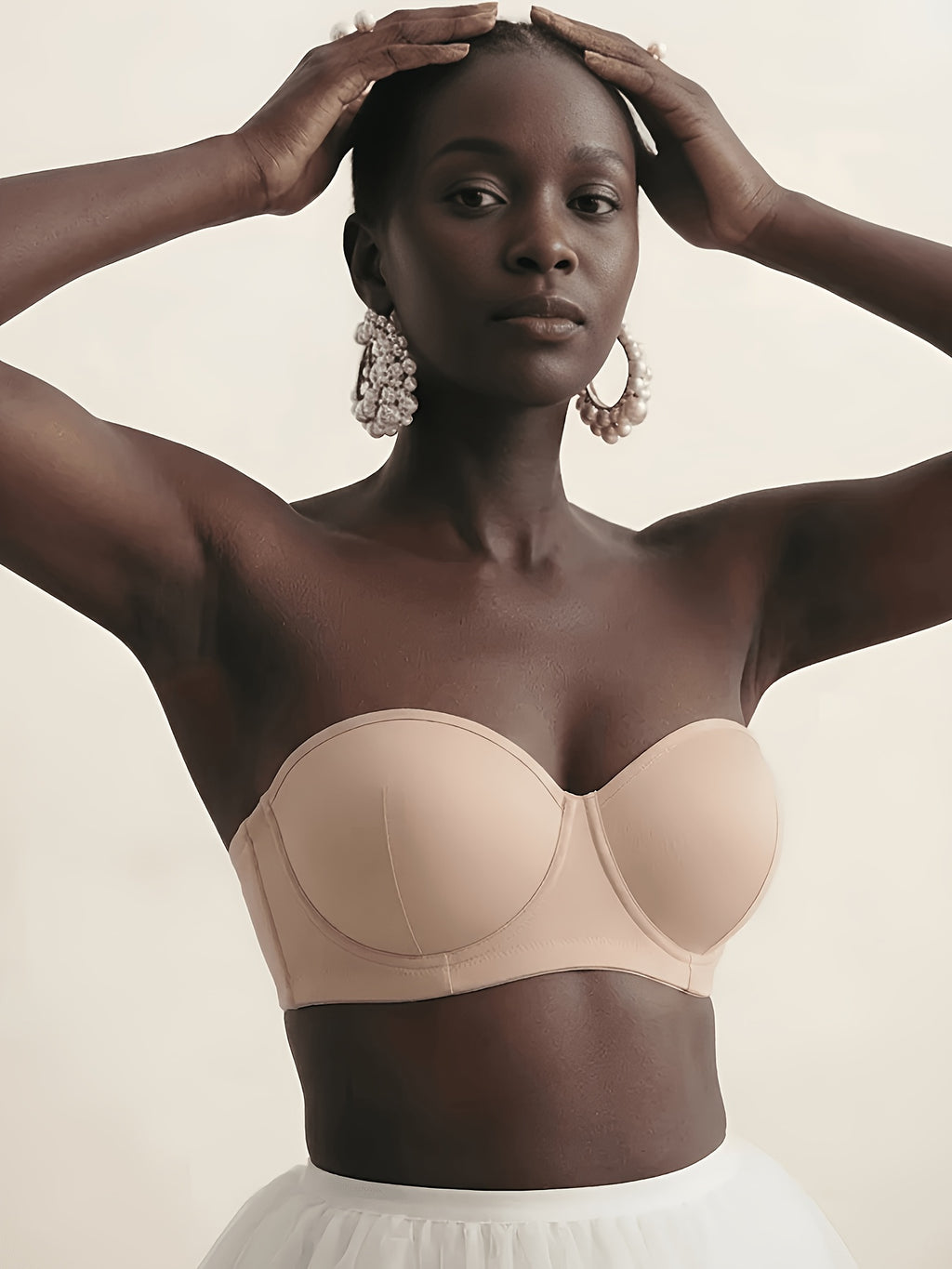 Soutien-gorge sans bretelles grande taille — Dos antidérapant nude