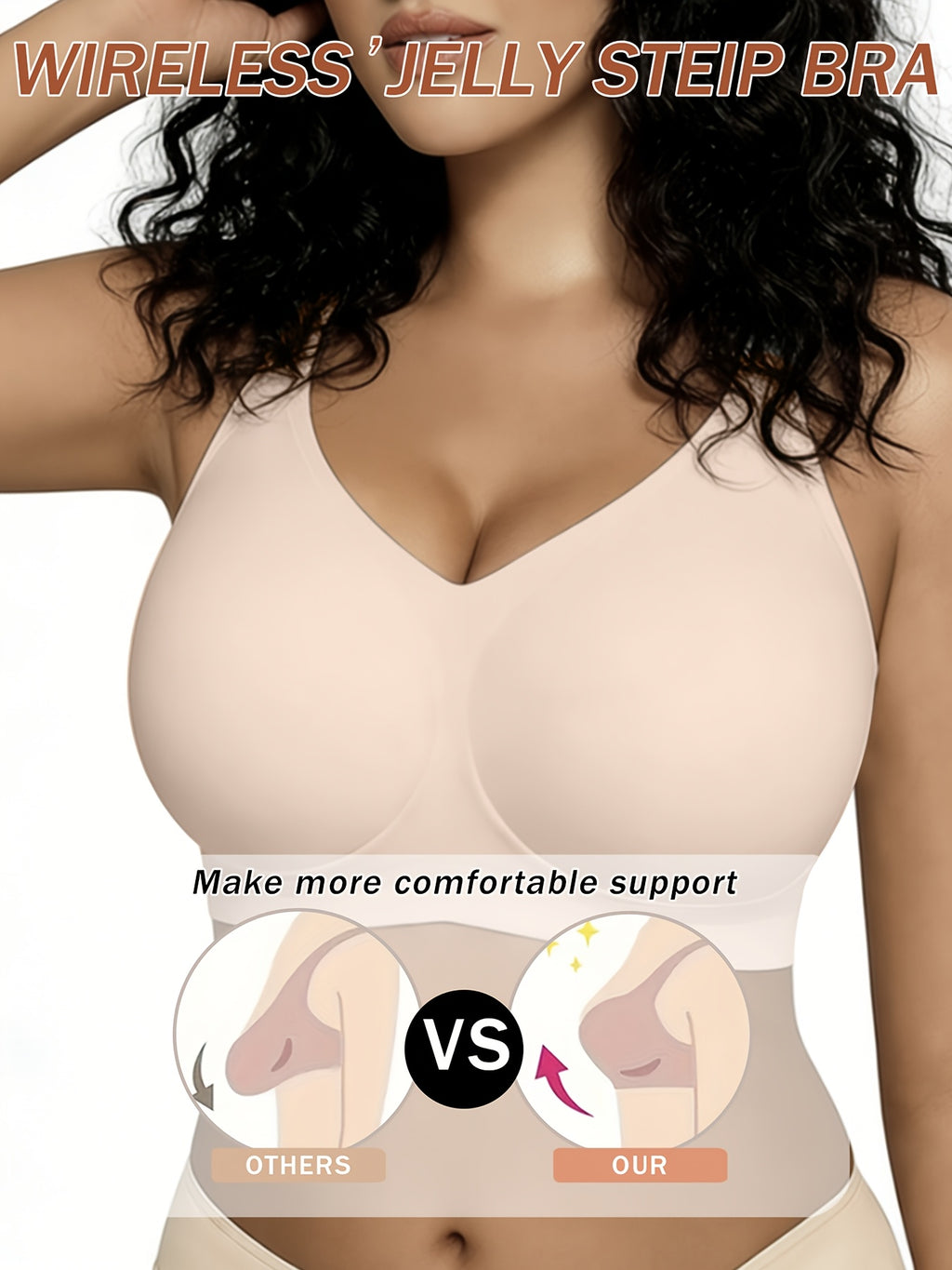 Soutien-gorge grande taille sans fil — Coques fixes, cinq teintes