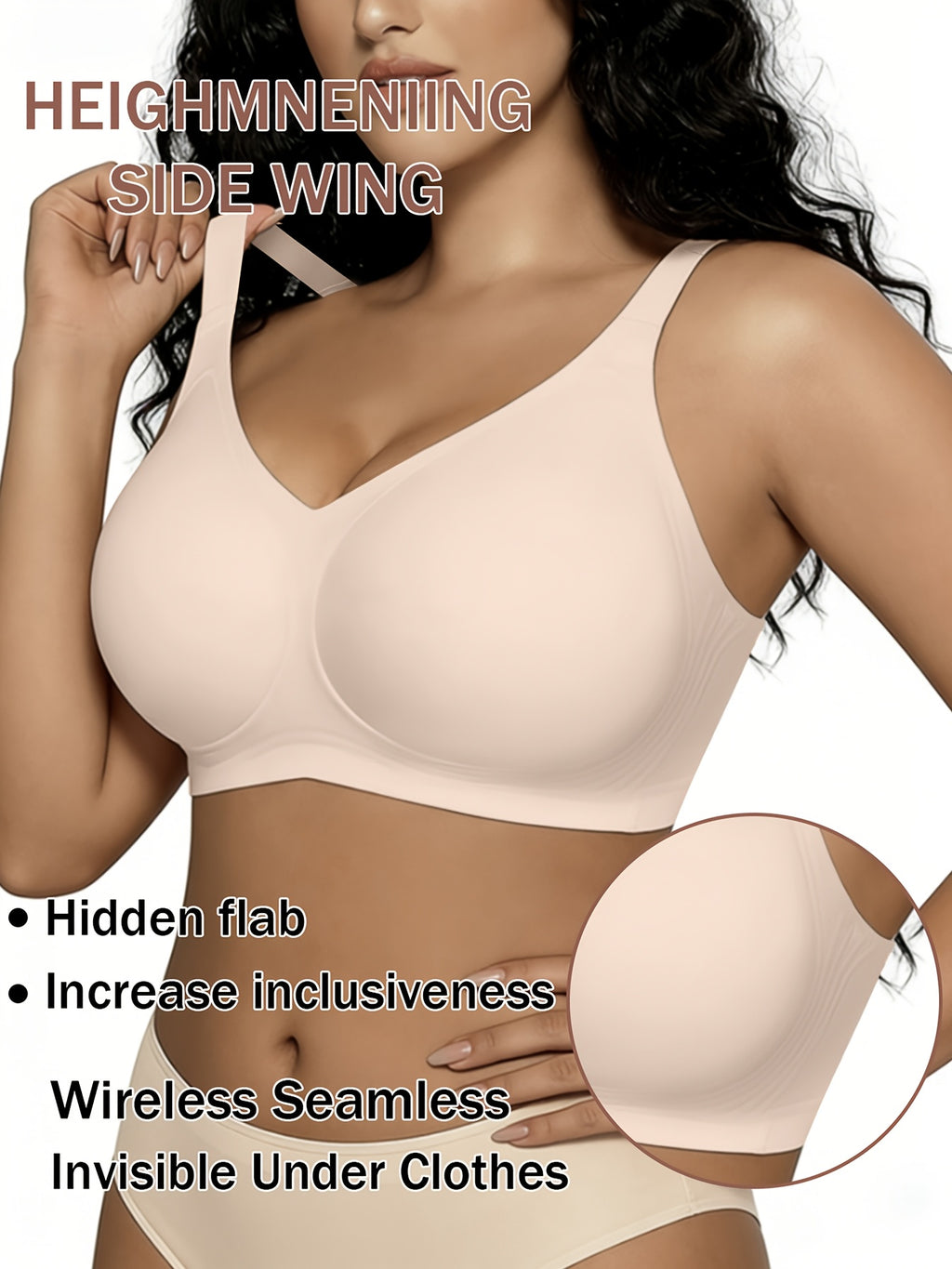 Soutien-gorge grande taille sans fil — Coques fixes, cinq teintes