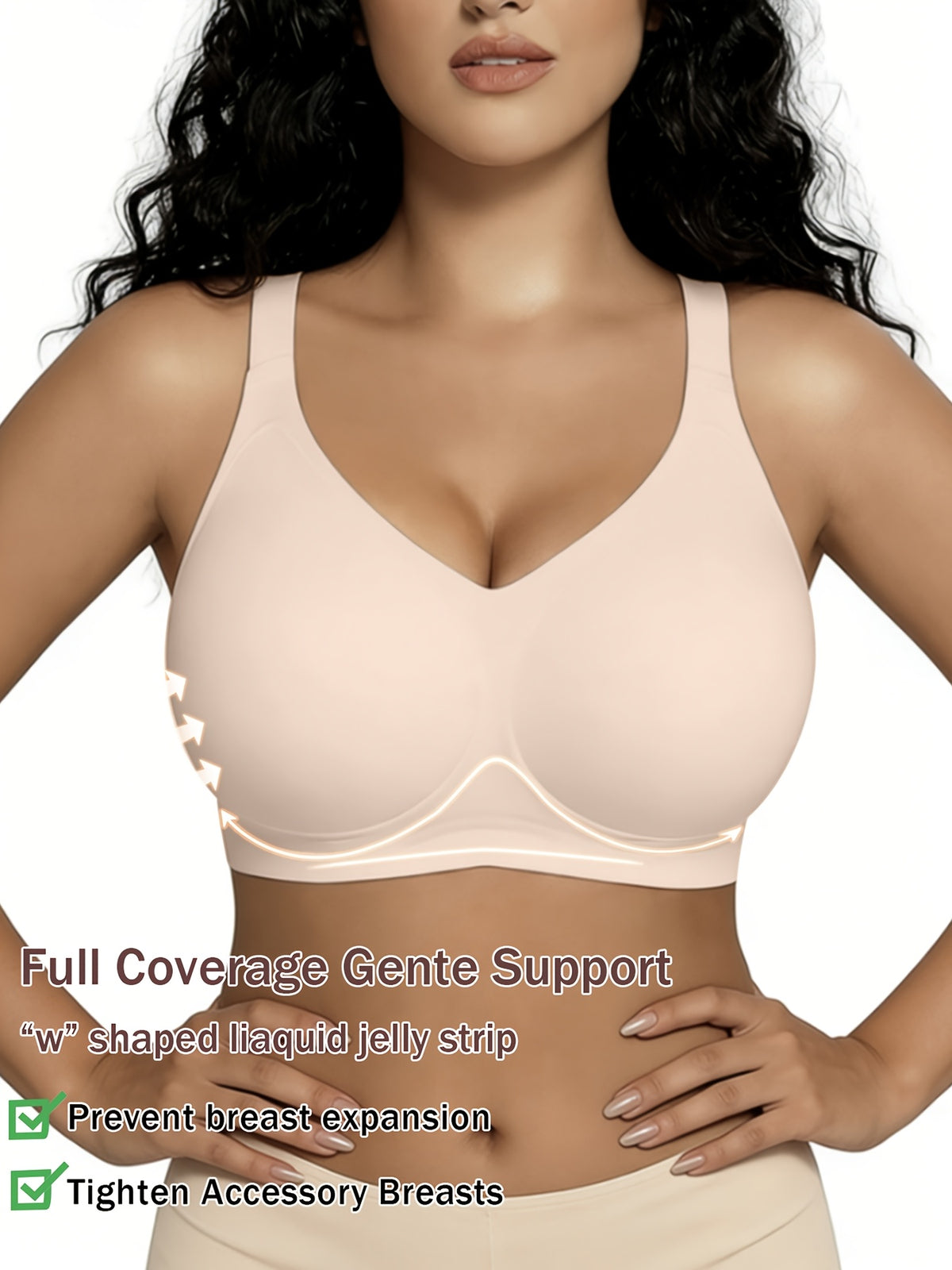 Soutien-gorge grande taille sans fil — Coques fixes, cinq teintes