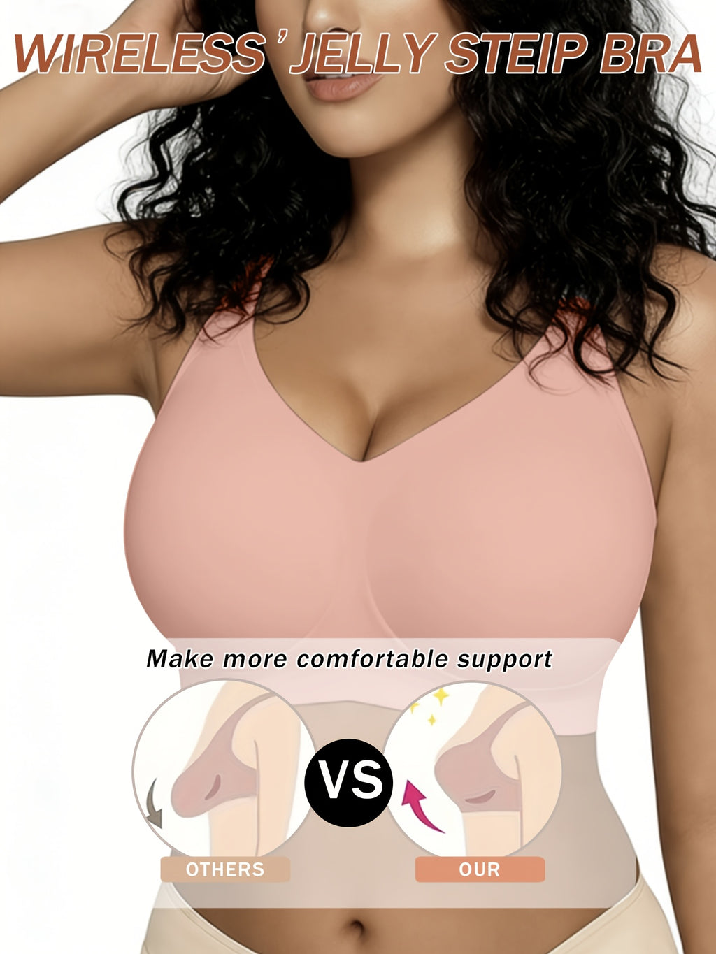 Soutien-gorge grande taille sans fil — Coques fixes, cinq teintes