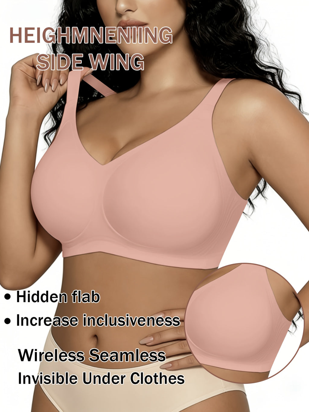 Soutien-gorge grande taille sans fil — Coques fixes, cinq teintes
