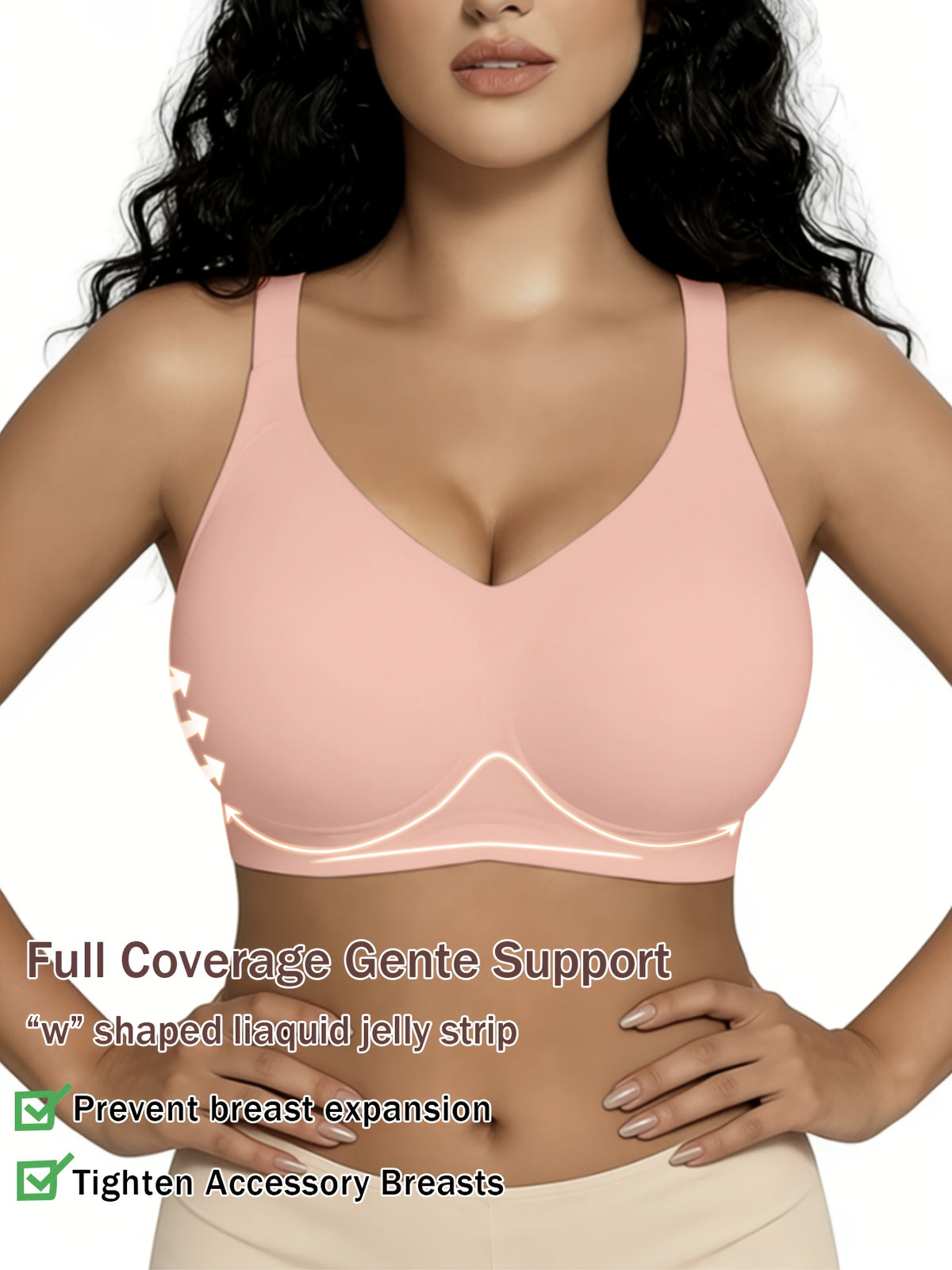 Soutien-gorge grande taille sans fil — Coques fixes, cinq teintes