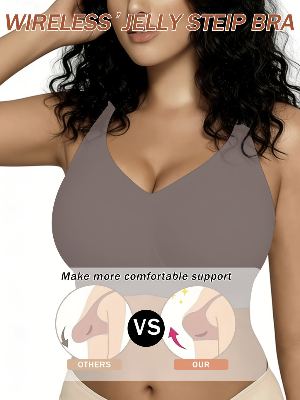 Soutien-gorge grande taille sans fil — Coques fixes, cinq teintes