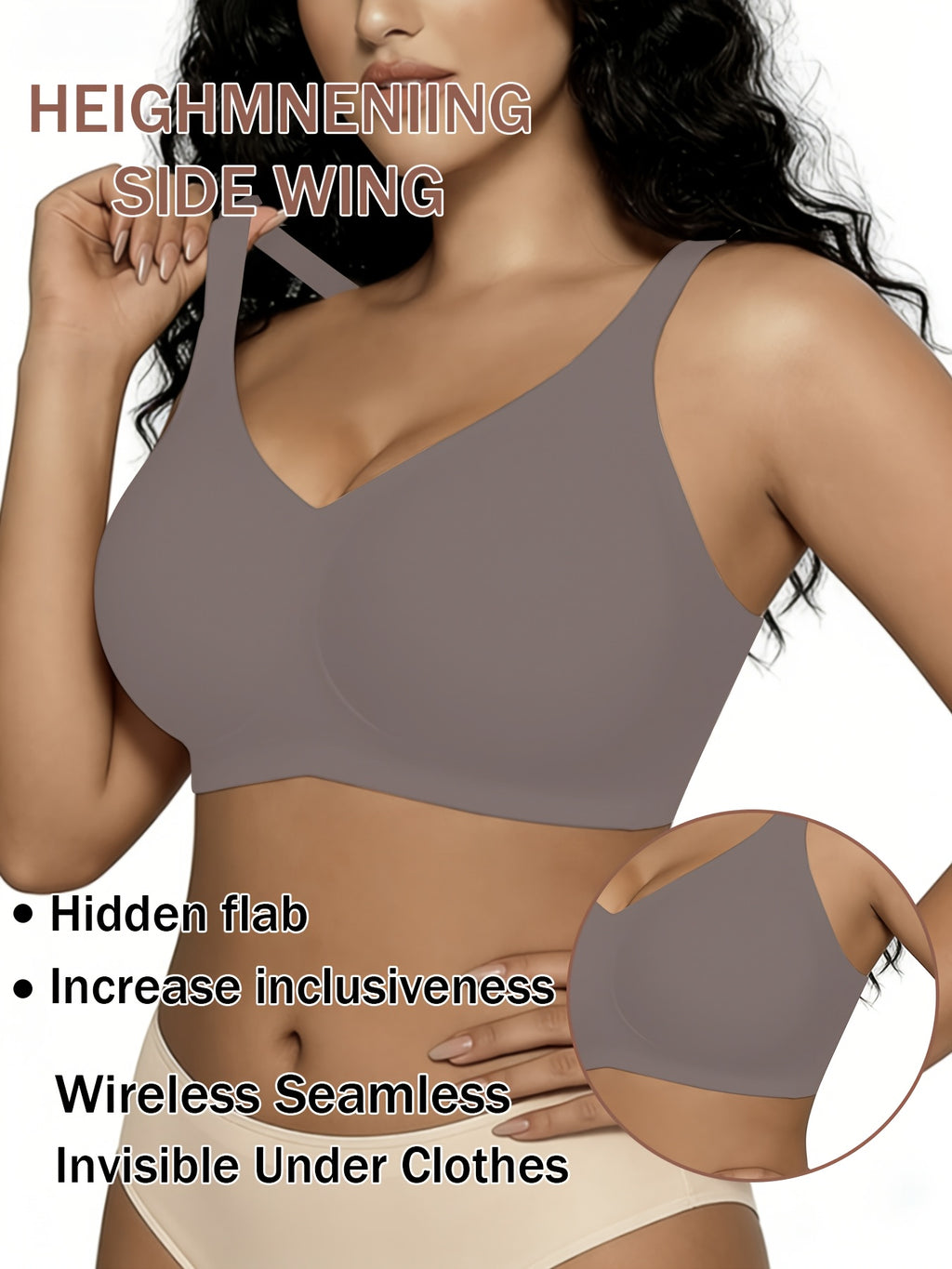 Soutien-gorge grande taille sans fil — Coques fixes, cinq teintes