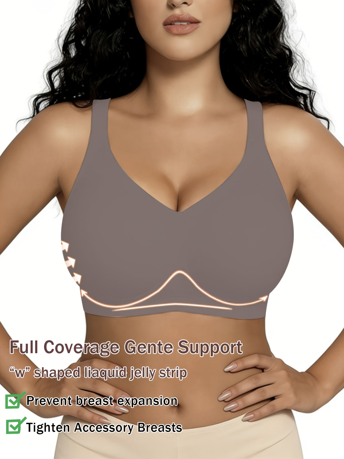 Soutien-gorge grande taille sans fil — Coques fixes, cinq teintes