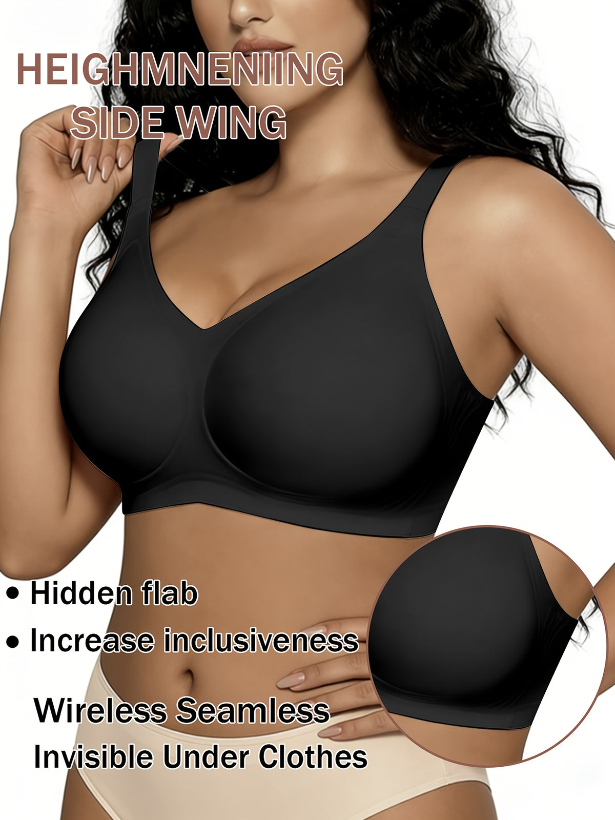 Soutien-gorge grande taille sans fil — Coques fixes, cinq teintes