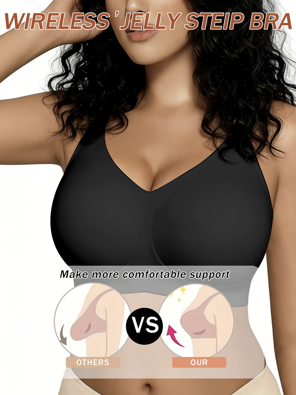 Soutien-gorge grande taille sans fil — Coques fixes, cinq teintes