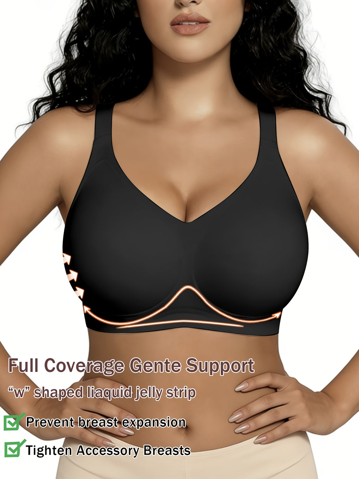 Soutien-gorge grande taille sans fil — Coques fixes, cinq teintes