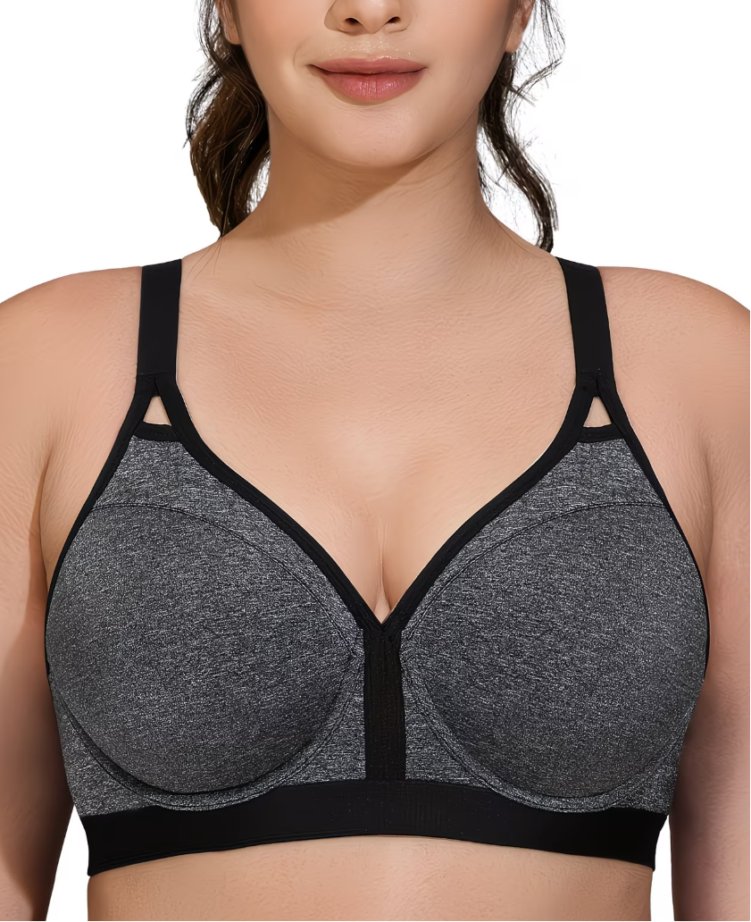 Soutien-gorge de sport grande taille, gris