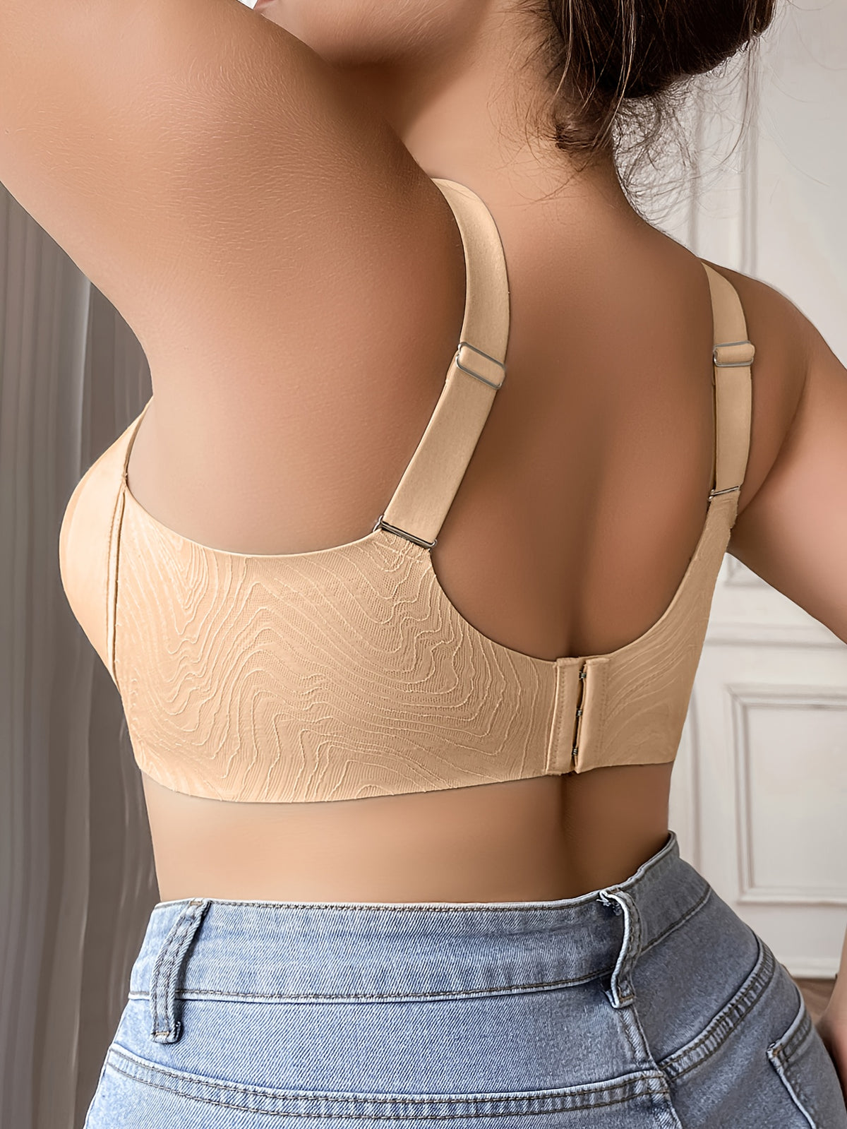 Soutien-gorge sans armature grande taille — Tissu gaufré, 5 teintes
