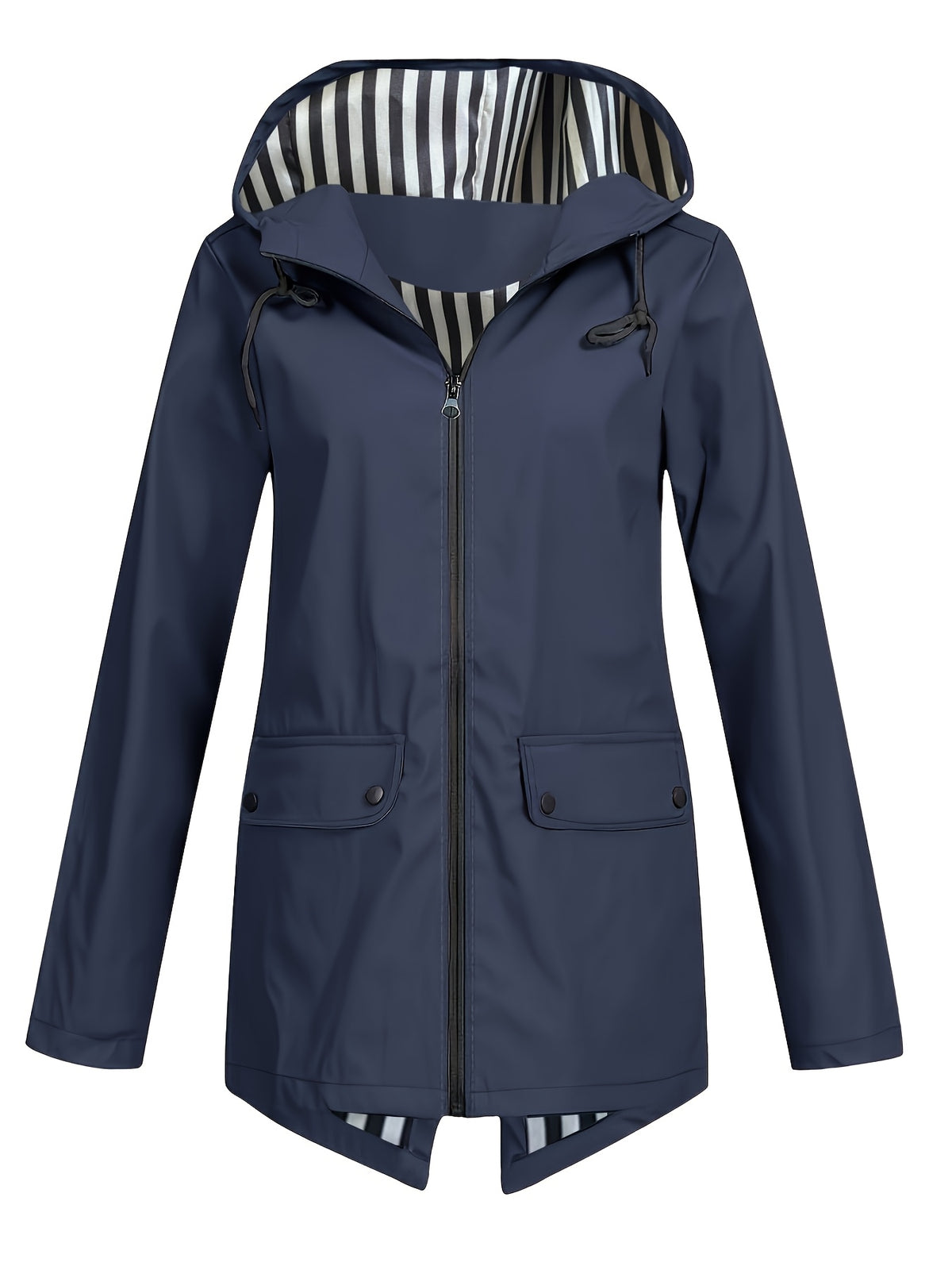 Veste grande taille, capuche, poches plaquées, esprit décontracté Image