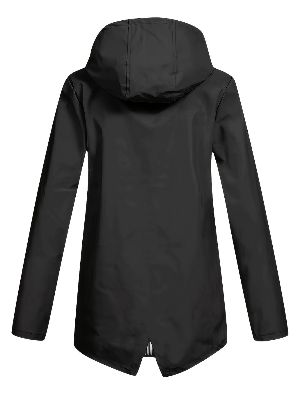 Veste grande taille, capuche, poches plaquées, esprit décontracté, vu de dos