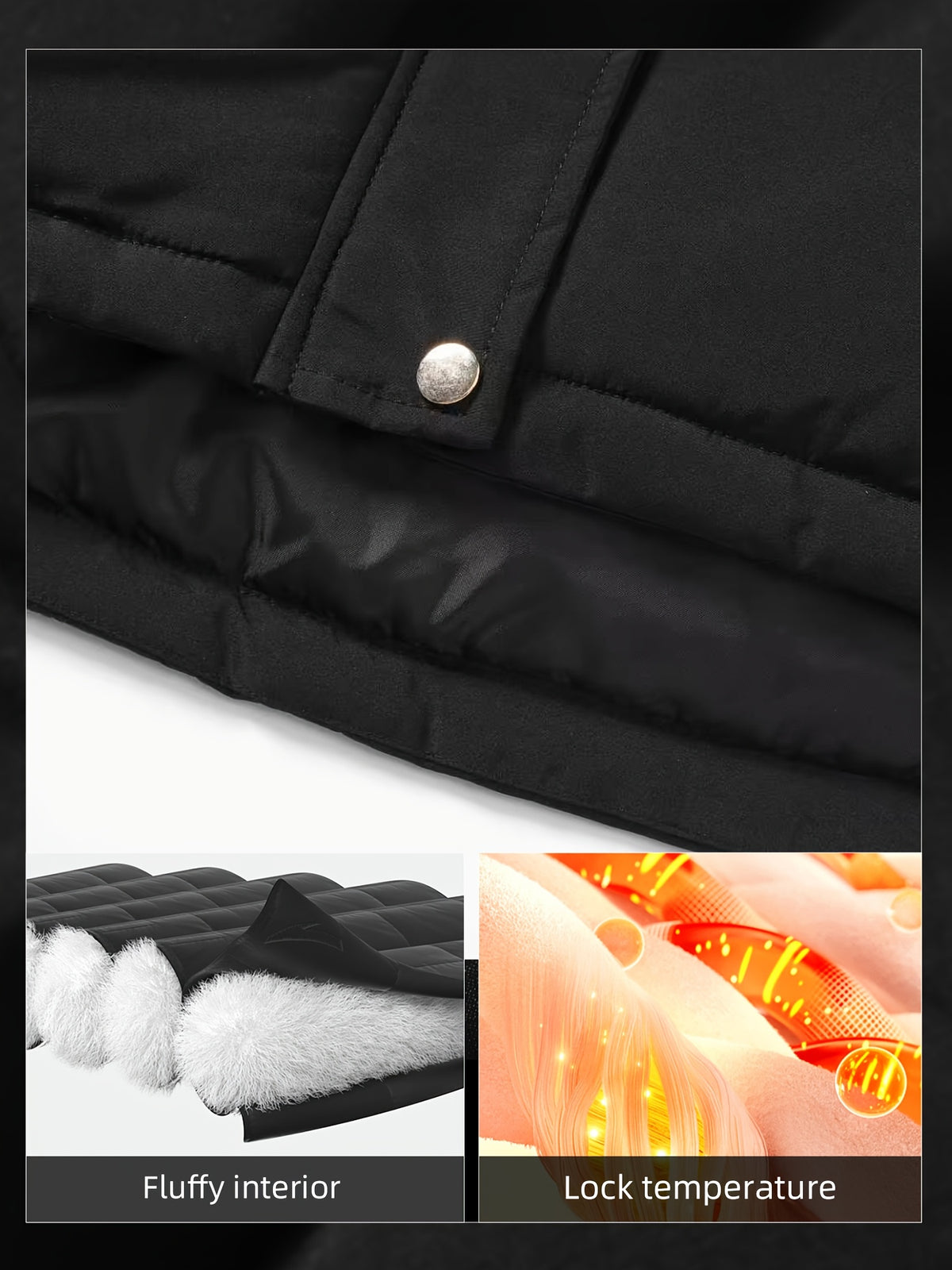 Veste grande taille, coupe oversize, longueur midi, capuche, mise en situation
